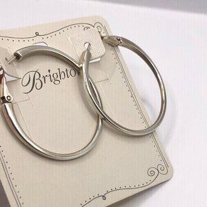 Brighton silver hoop lever back earrings  NWoutlet tag